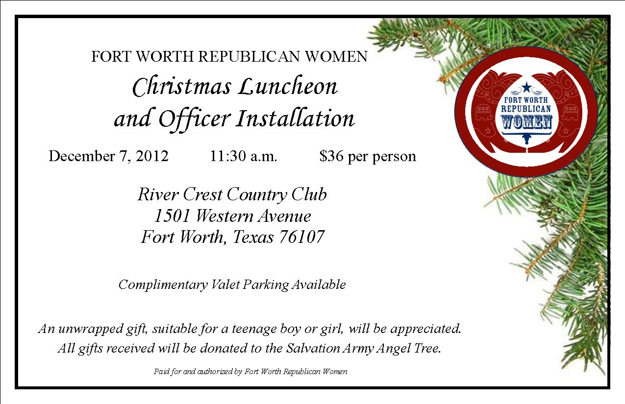 December Christmas Luncheon & Officer Installation | FORT ...